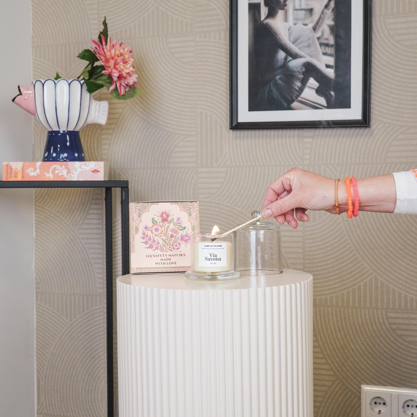 Geurkaars -Glazen Stolp Via Savona Milaan - 100gram