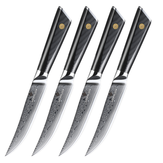 SOPHIOR Steakmessen - Damaststaal - Set 4 stuks