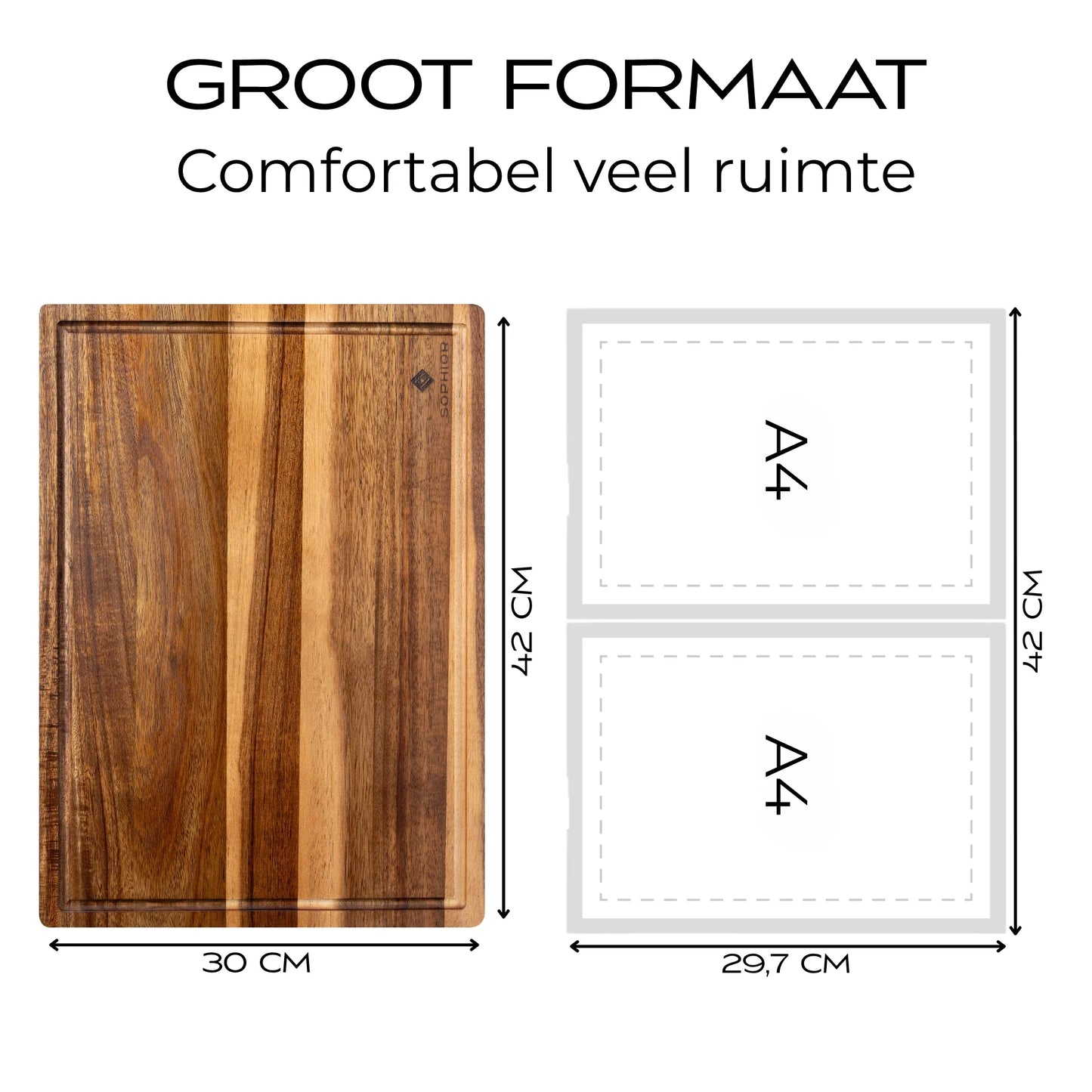 Snijplank van Acacia Hout - 42x30x2cm