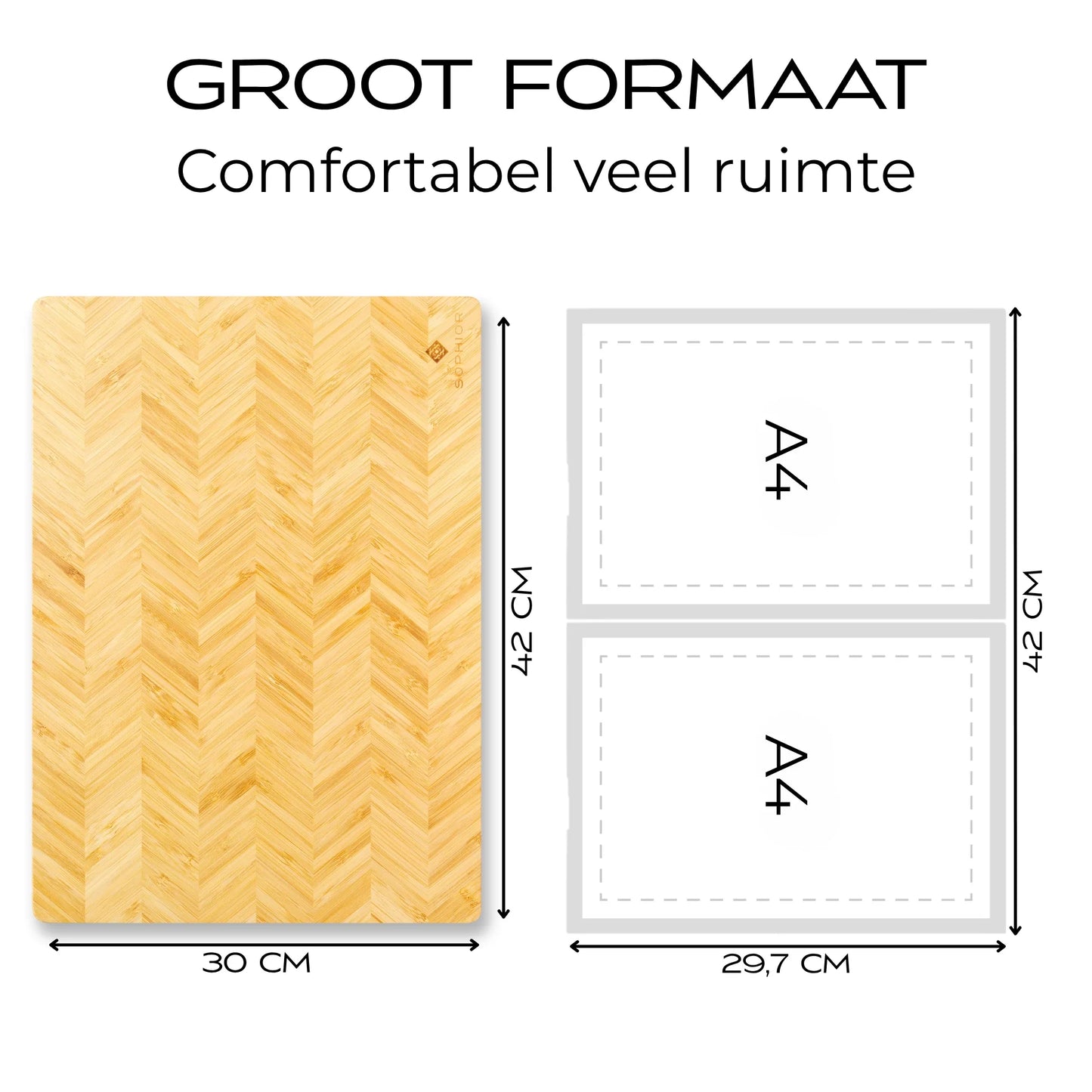 Snijplank van Bamboe Hout - 42x30x1.8cm