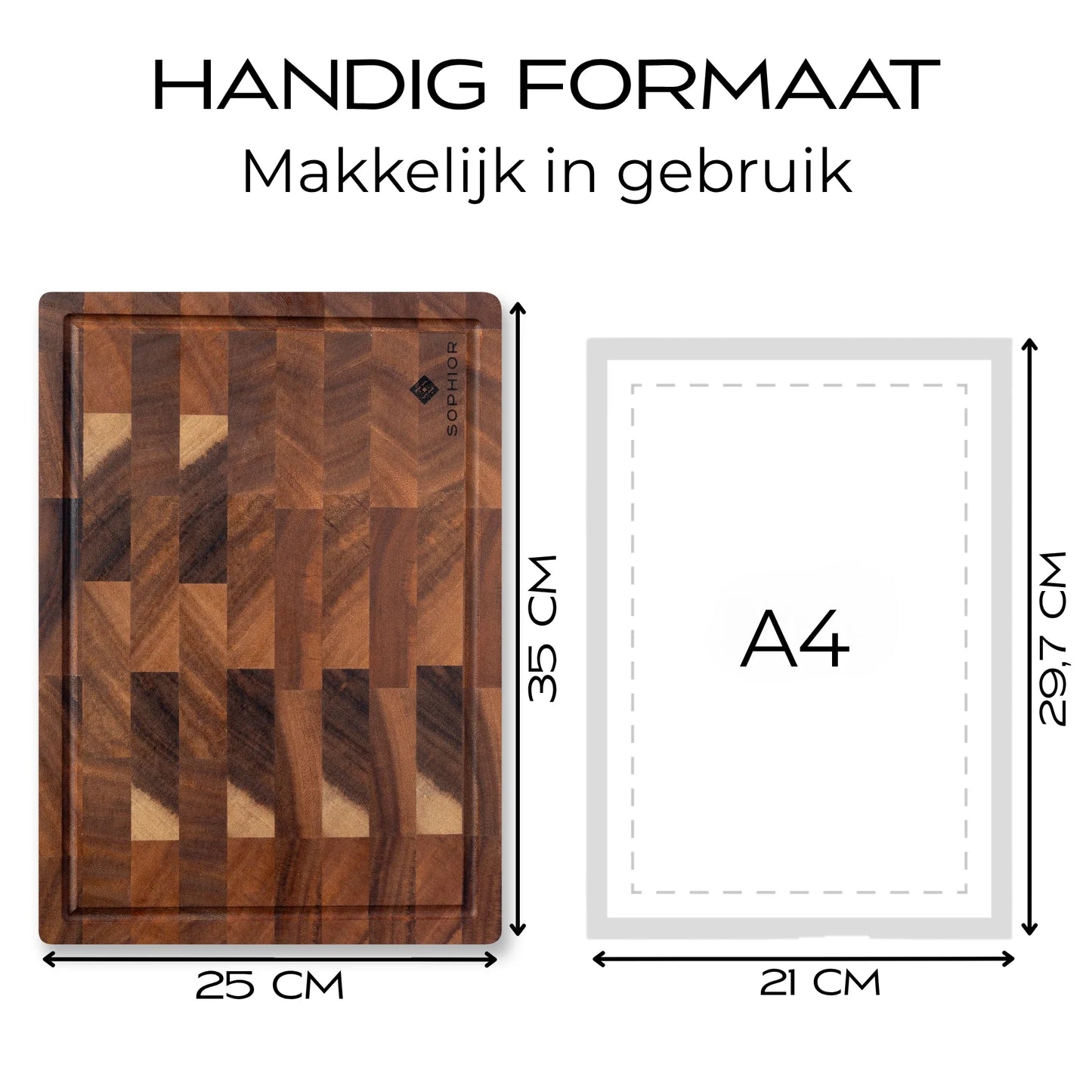 Snijplank van Walnoot Hout - 35x25x2cm