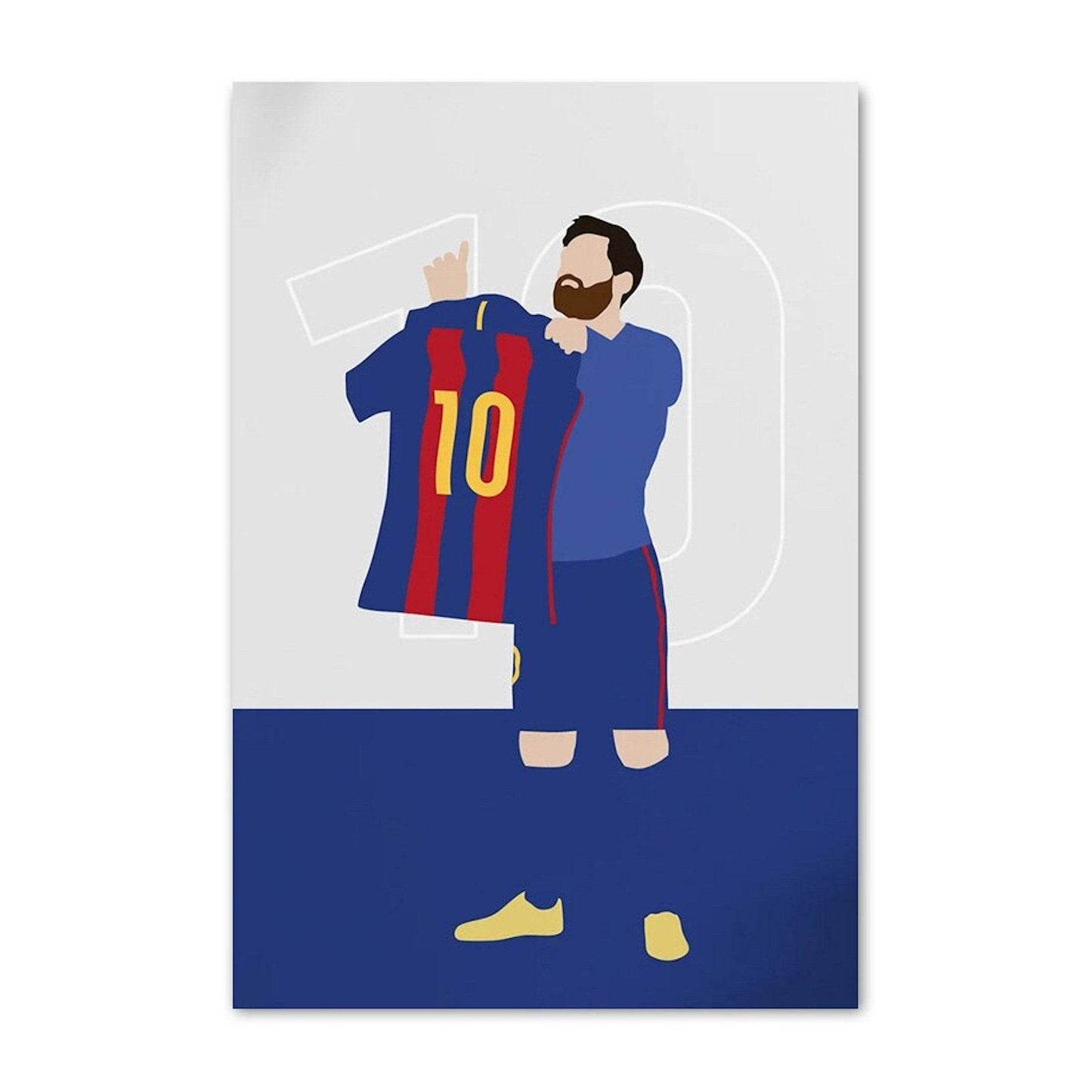 Poster Voetbal Messi, Ronaldo, Maradonna, Rooney en Benzema zonder gezicht zonder lijst - Ralphies.