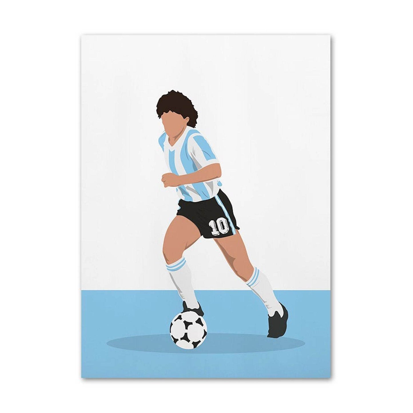 Poster Voetbal Messi, Ronaldo, Maradonna, Rooney en Benzema zonder gezicht zonder lijst - Ralphies.