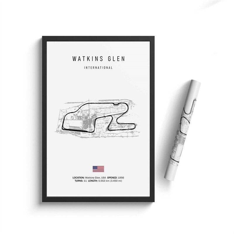 Poster Formule 1 2024 Circuits Grand Prix van Silverstone Laguna Seca zonder lijst - Ralphies.