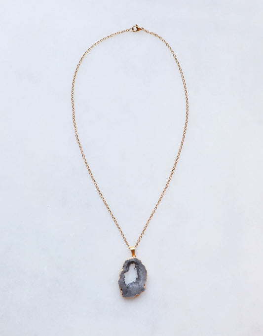 Smokey Druzy Sprinkle Ketting (S)