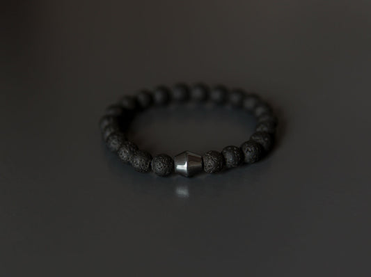Obsidian Lava Stone Bracelet