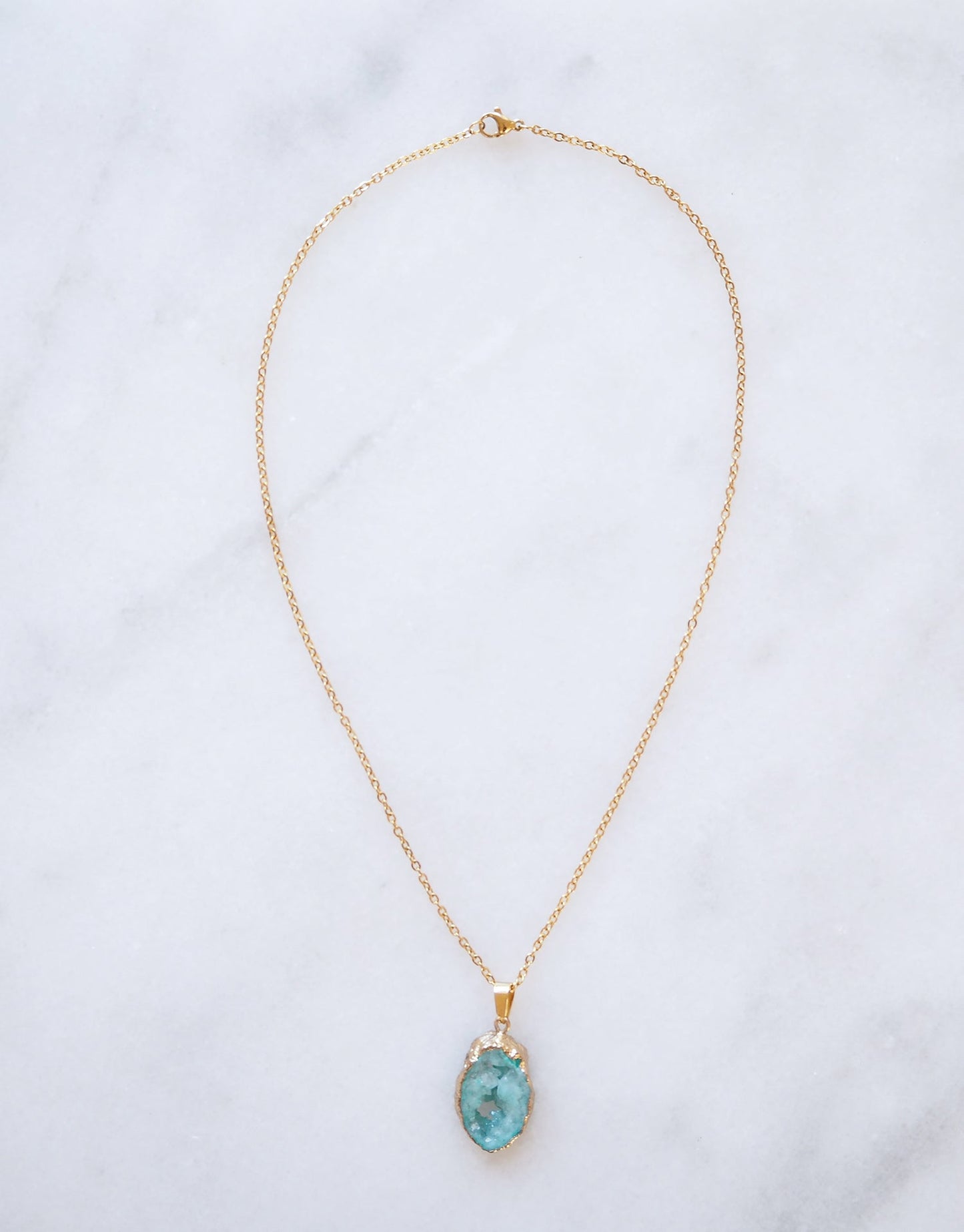 Turquoise Druzy Sprinkle Ketting (S)