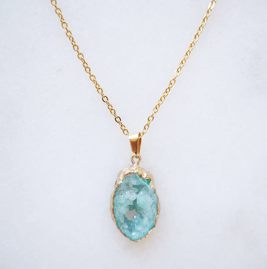 Turquoise Druzy Sprinkle Ketting (S)