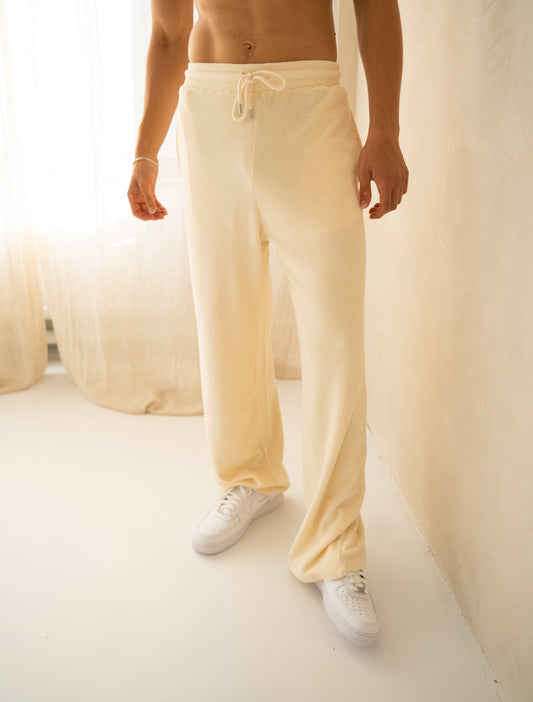 Unisex Meditatie Terry Broek Creme