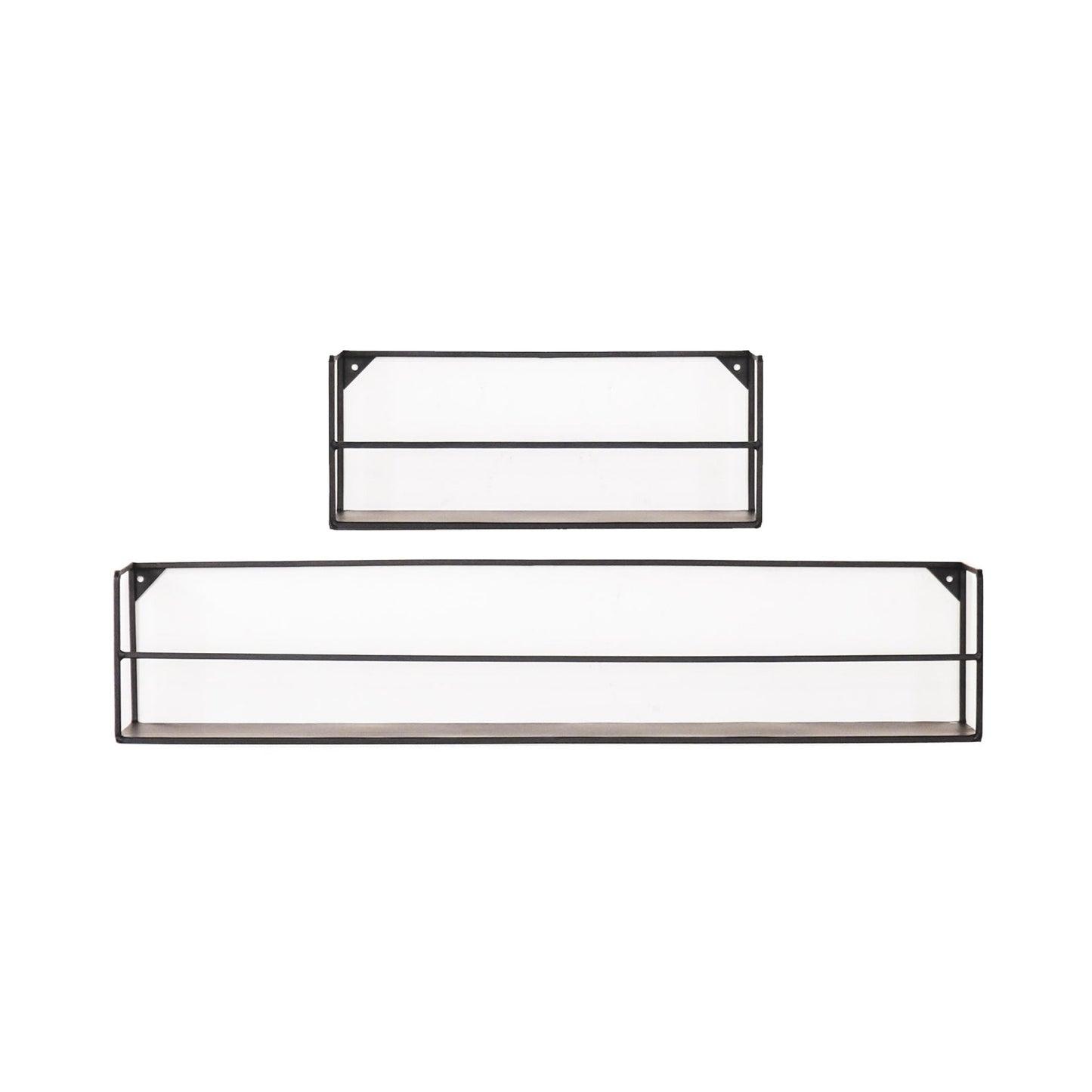 Wandplanken - Metaal - Zwart - Set van 2 - 40x14x16 en 80x14x16cm
