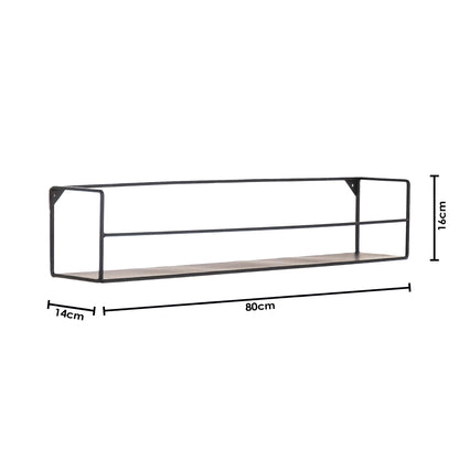 Wandplanken - Metaal - Zwart - Set van 2 - 40x14x16 en 80x14x16cm
