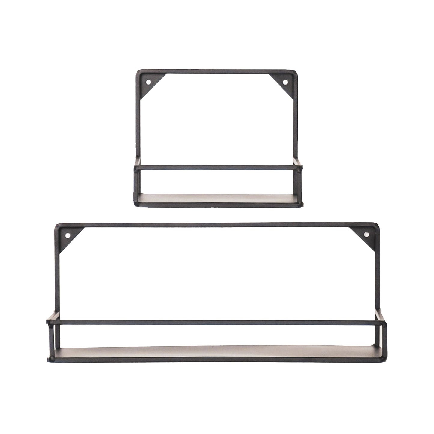 Wandplanken - Metaal - Zwart -  Set van 2 - 20x16 en 40x16cm