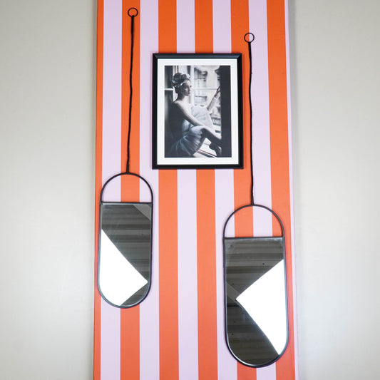Spiegel - Duo Set - Metaal - Zwart - 22x60 | 19x50cm