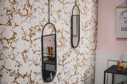 Spiegel - Duo Set - Metaal - Zwart - 22x60 | 19x50cm