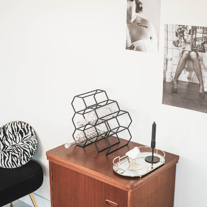 Wijnrek - Metaal - Black - 28x19x29cm