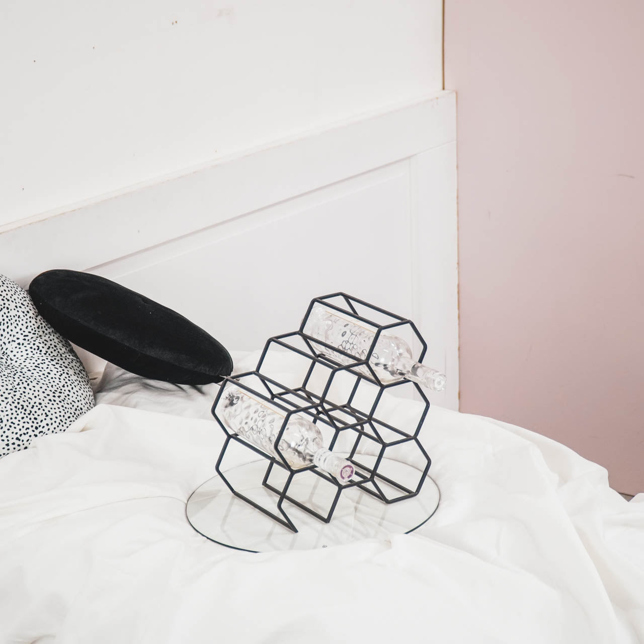 Wijnrek - Metaal - Black - 28x19x29cm