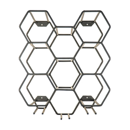 Wijnrek - Metaal - Zwart - 27x19,5x32,5cm