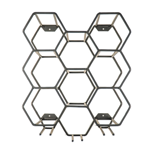 Wijnrek - Metaal - Zwart - 27x19,5x32,5cm