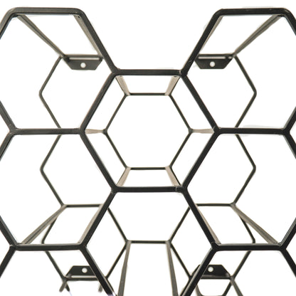Wijnrek - Metaal - Zwart - 27x19,5x32,5cm