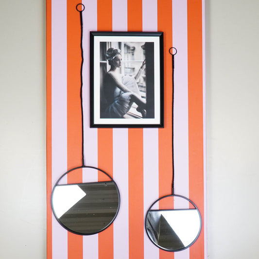 Spiegel - Set van 2  - Metaal - Zwart - 25x90 & 30x100cm