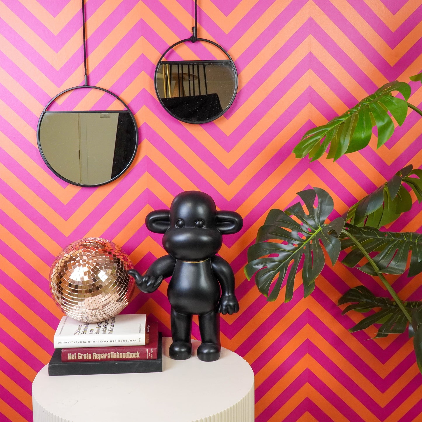 Spiegel - Set van 2  - Metaal - Zwart - 25x90 & 30x100cm