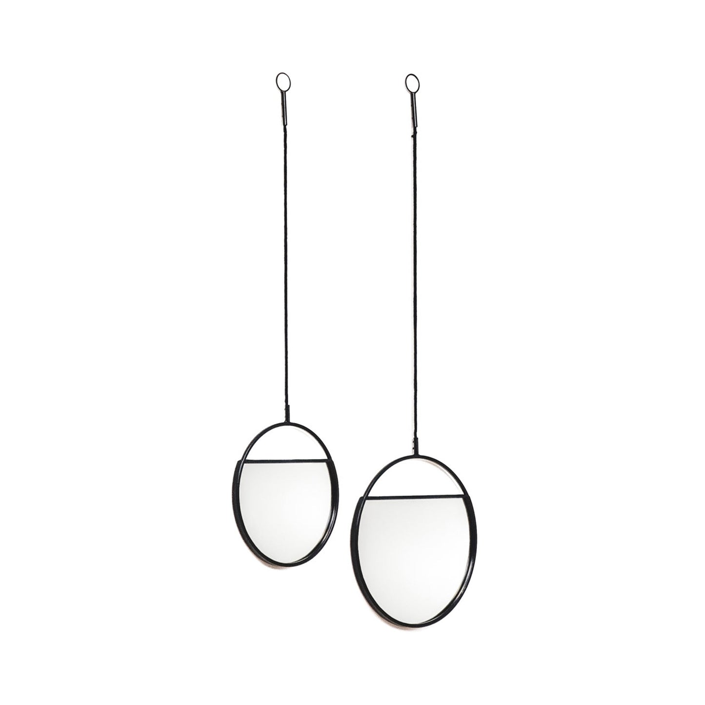 Spiegel - Set van 2  - Metaal - Zwart - 25x90 & 30x100cm