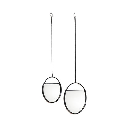 Spiegel - Set van 2  - Metaal - Zwart - 25x90 & 30x100cm