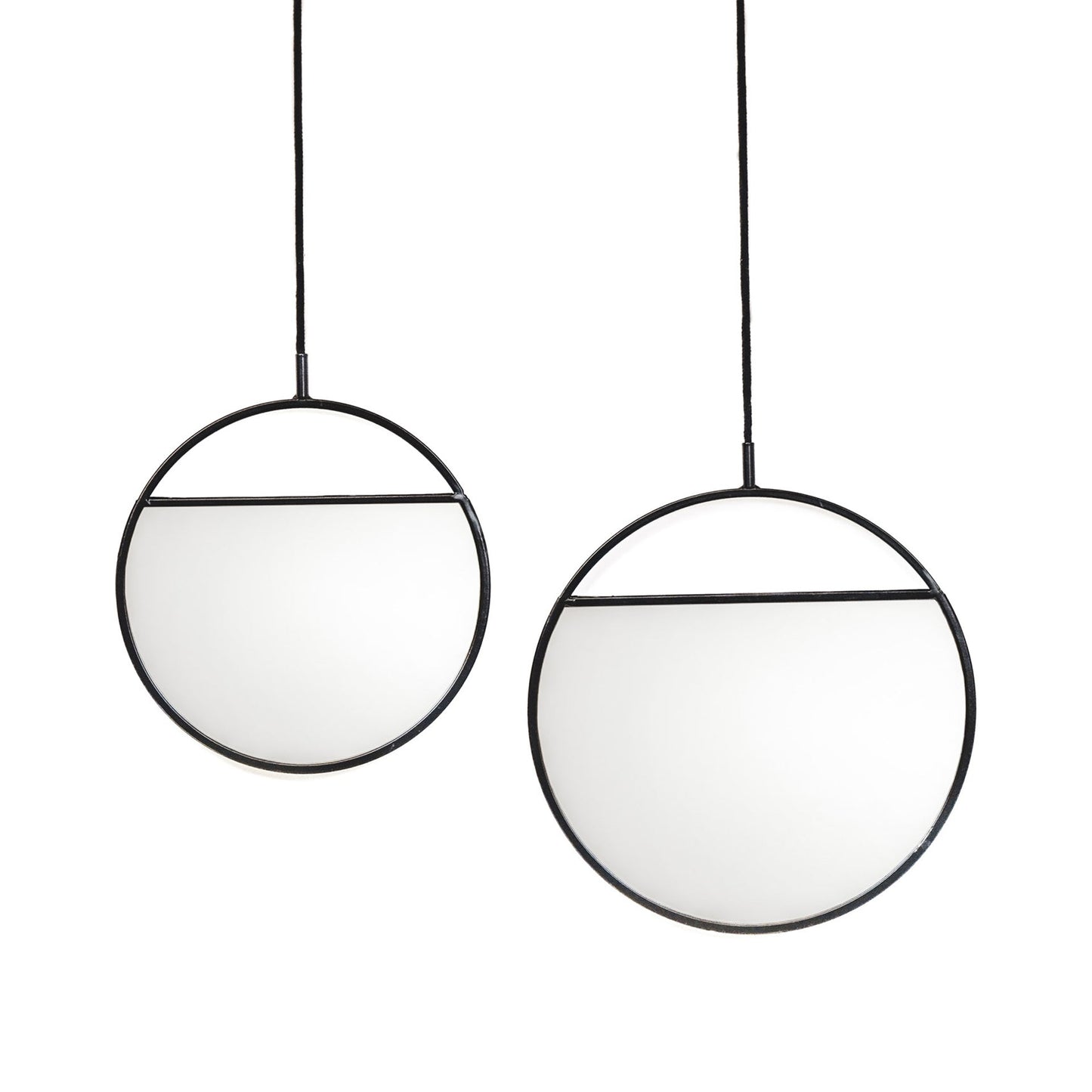 Spiegel - Set van 2  - Metaal - Zwart - 25x90 & 30x100cm