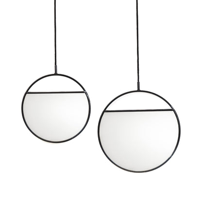 Spiegel - Set van 2  - Metaal - Zwart - 25x90 & 30x100cm