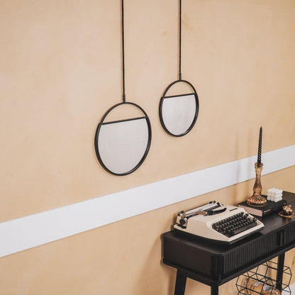 Spiegel - Set van 2  - Metaal - Zwart - 25x90 & 30x100cm