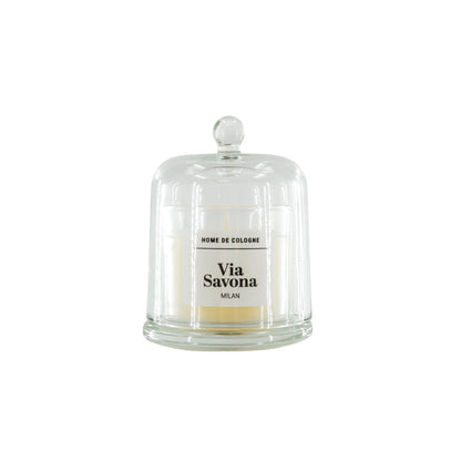 Geurkaars -Glazen Stolp Via Savona Milaan - 100gram