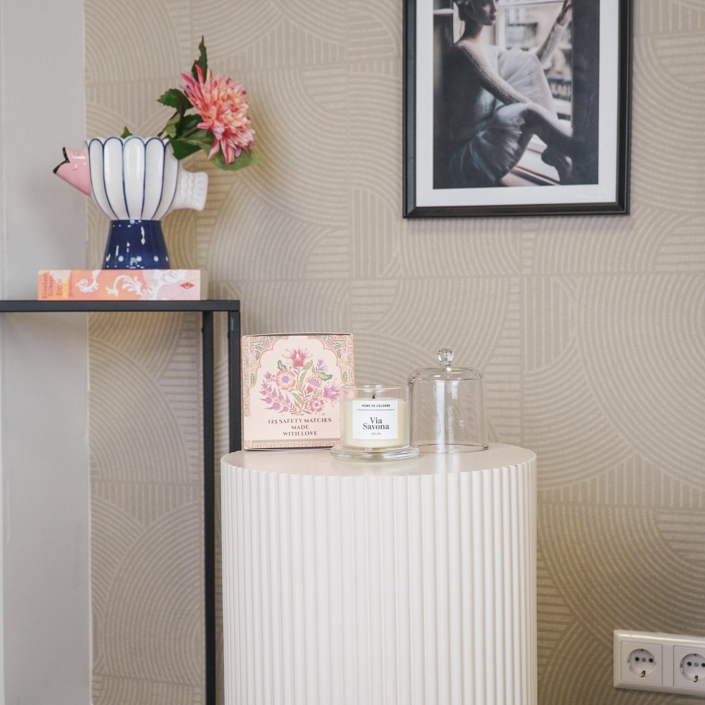 Geurkaars -Glazen Stolp Via Savona Milaan - 100gram