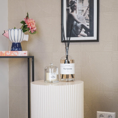 Geurkaars -Glazen Stolp Via Savona Milaan - 100gram