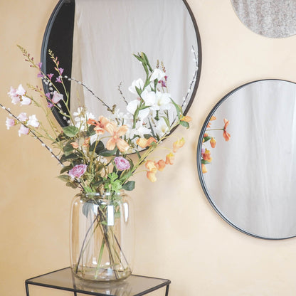 Spiegel - Rond - Metaal - Zwart - 80x3x80cm