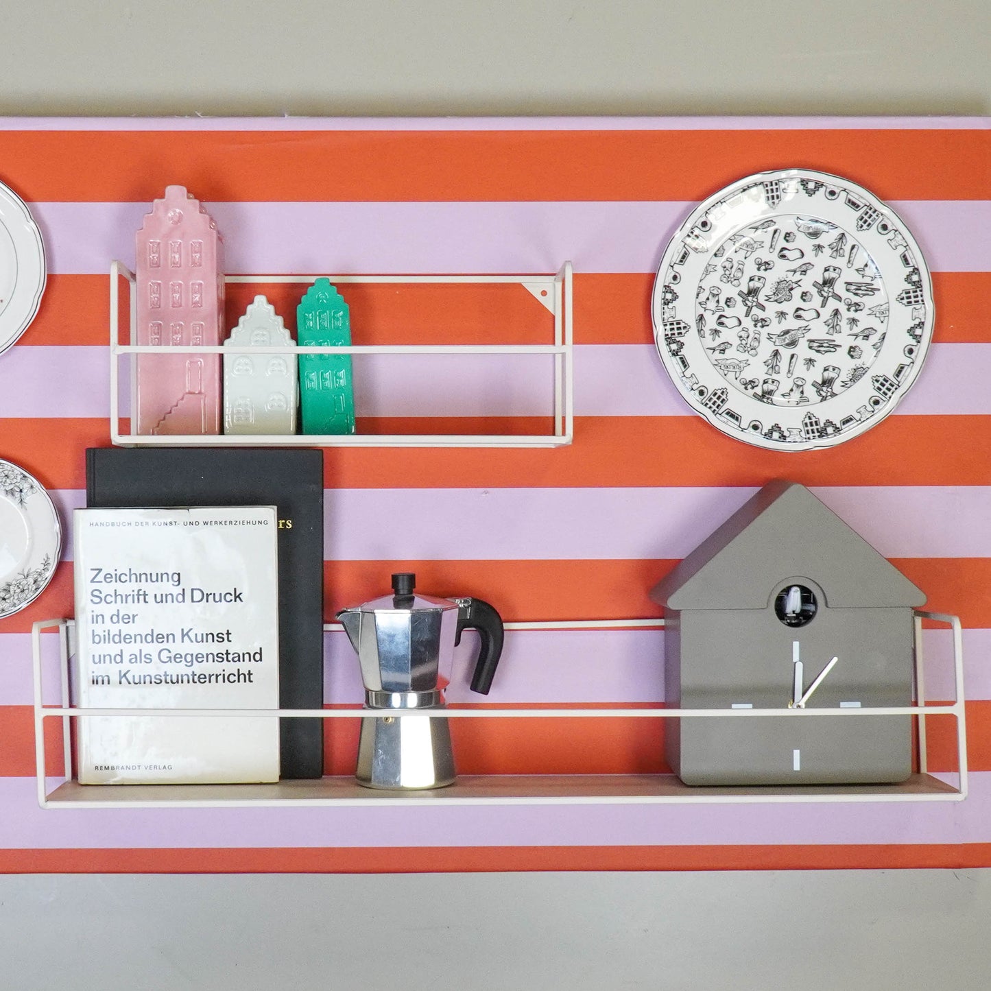 Wandplanken - Metaal - Zand - Set van 2 - 40x14x16 | 80x14x16cm