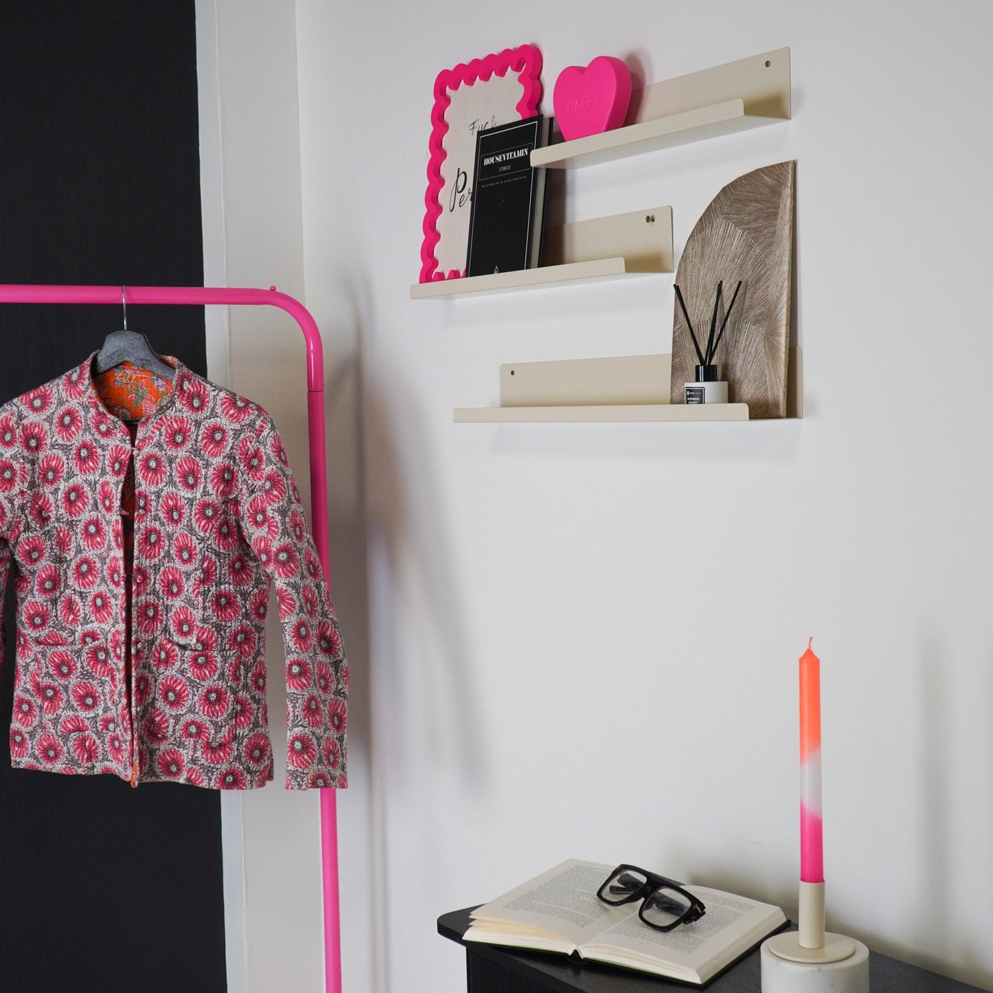 Wandplanken - Metaal - Beige - Set van 3 - 40/50/60cm