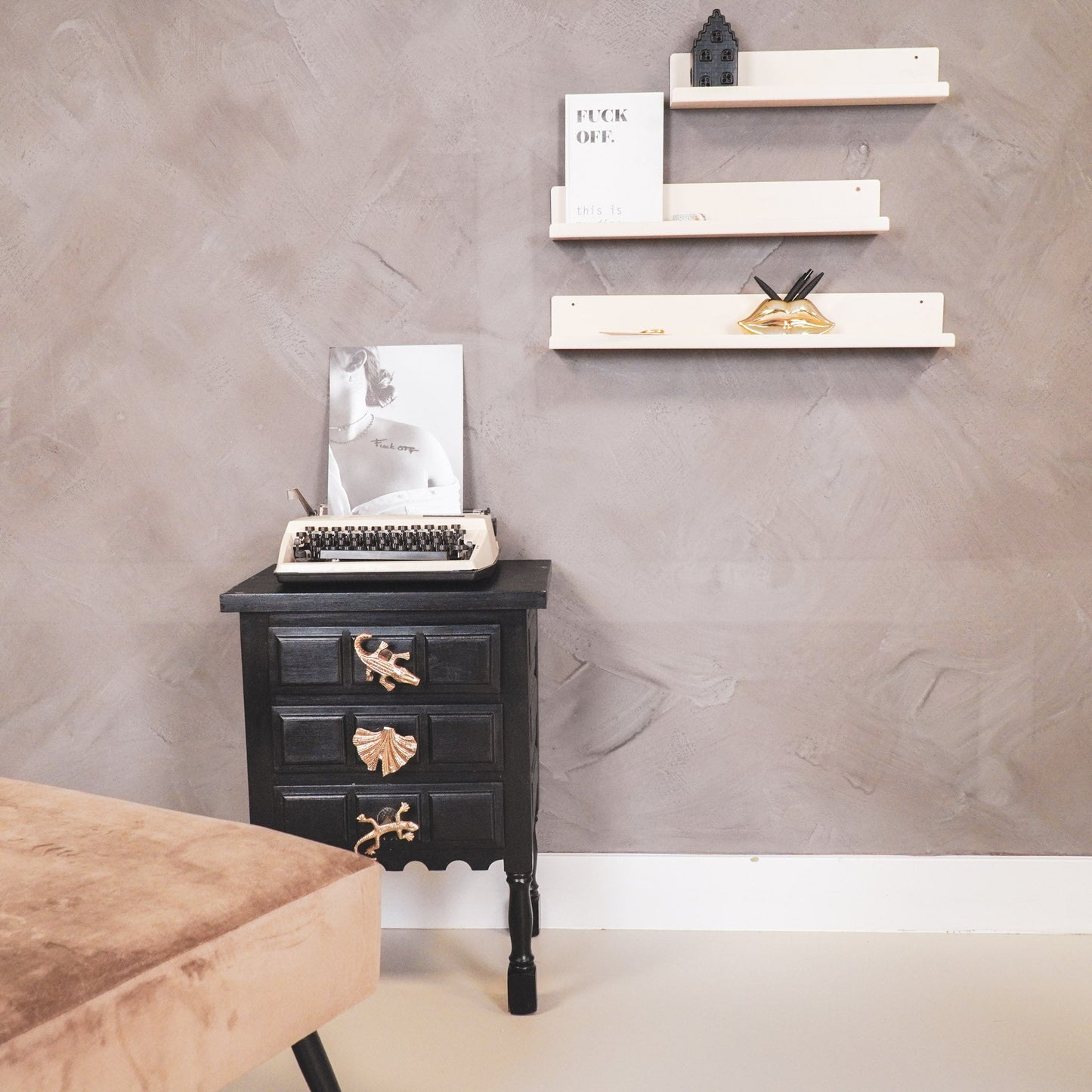 Wandplanken - Metaal - Beige - Set van 3 - 40/50/60cm