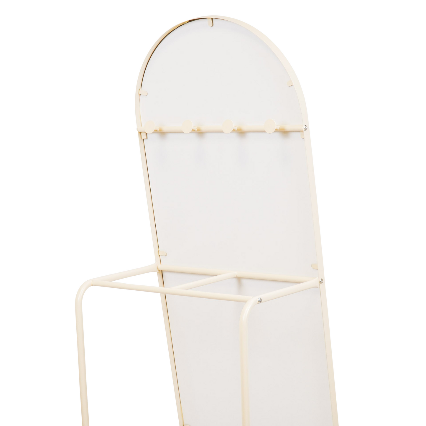 Spiegel- Passpiegel + kledingrek +Metaal- Zand - 45x43x150cm