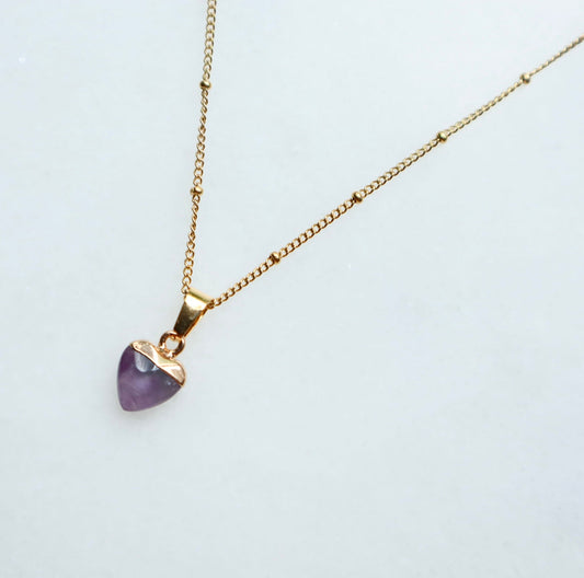 Amethyst Hart Ketting voor Vrede & Kalmte (S)