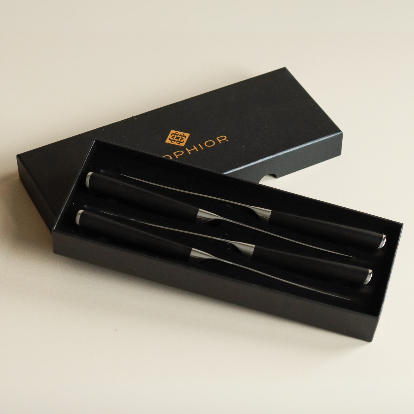 SOPHIOR Steakmessen - Damaststaal - Set 4 stuks