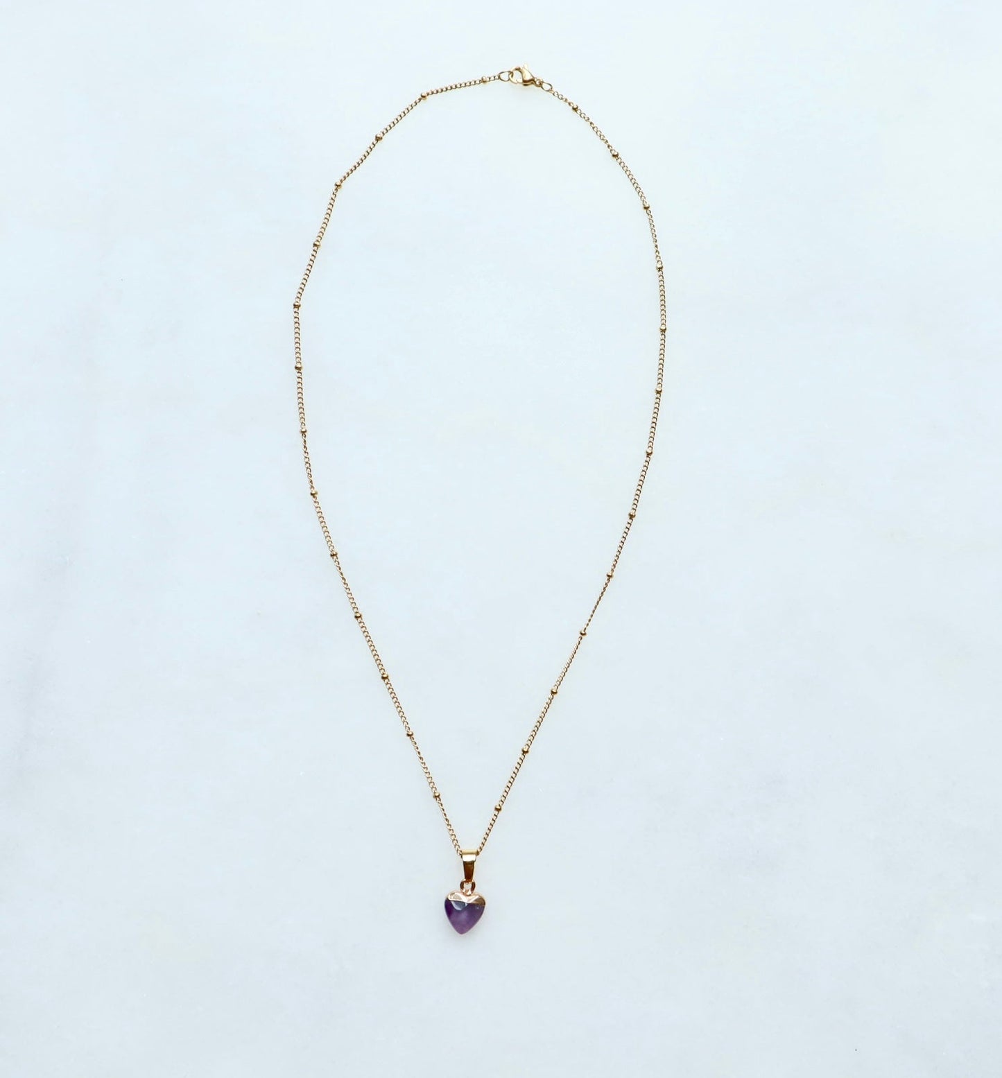 Amethyst Hart Ketting voor Vrede & Kalmte (S)