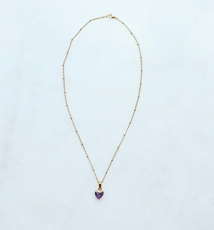 Amethyst Hart Ketting voor Vrede & Kalmte (S)