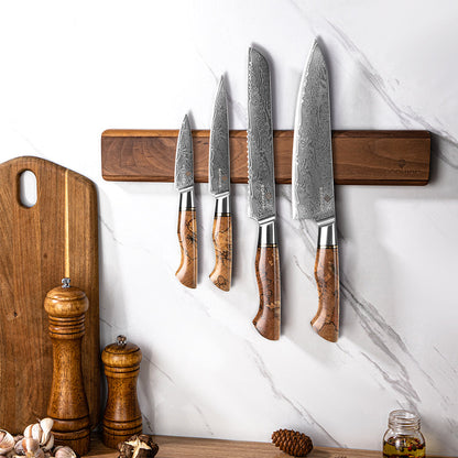 Messenblok magneetstrip van Acacia hout