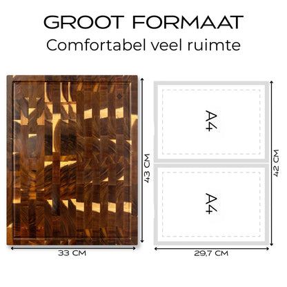 Snijplank van Acacia Hout - Extra Dik - 43x33x3cm