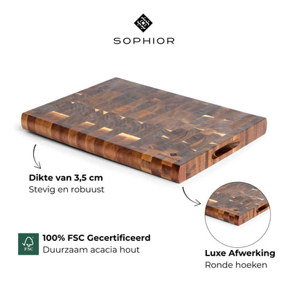 Snijplank van Acacia Hout - Extra Dik - 40x30x3.5cm