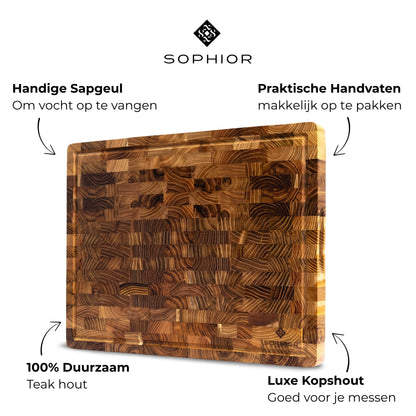 Snijplank van Teak Hout - Extra Dik - 43x33x3cm