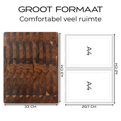 Snijplank van Walnoot Hout - Extra Dik - 43x33x3cm