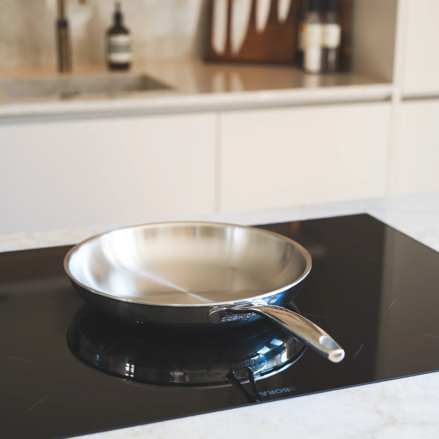 RVS koekenpan 28 cm - 3-laags met dikke bodem (3,5 mm)