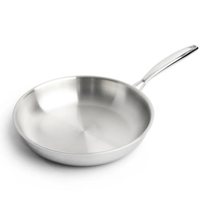 RVS koekenpan 24 cm - 3-laags met dikke bodem (3,5 mm)