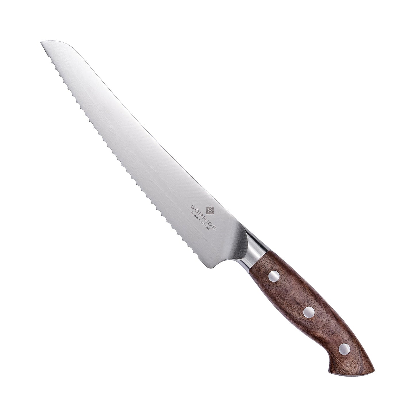 Broodmes 22 cm – Duits staal en walnoothouten handvat